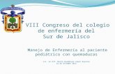 VIII Congreso del colegio de enfermería del Sur de Jalisco Manejo de Enfermería al paciente pediátrico con quemaduras Lic. en Enf. María Guadalupe López.
