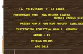 LA TELEVISION Y LA RADIO PRESENTADO POR: ANA MILENA LOAIZA NOREYI OYUELA SILVA PRESENTADO A: GUSTAVO ADOLFO LUNA ORTIZ INSTITUCION EDUCATIVA JOHN F. KENNEDY.