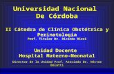 II cátedra de Clinica Obstétrica y Perinatología U.N.C. Hospital Materno Neonatal Universidad Nacional De Córdoba II Cátedra de Clínica Obstétrica y Perinatología.