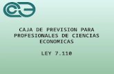 CAJA DE PREVISION PARA PROFESIONALES DE CIENCIAS ECONOMICAS LEY 7.110.