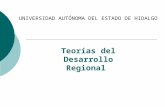 Teorías del Desarrollo Regional UNIVERSIDAD AUTÓNOMA DEL ESTADO DE HIDALGO.