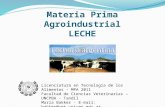Materia Prima Agroindustrial LECHE Licenciatura en Tecnología de los Alimentos – MPA 2011 Facultad de Ciencias Veterinarias – UNCPBA - Tandil María Bakker.