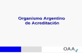 Organismo Argentino de Acreditación. Organización Sin fines de Lucro Sistema Nacional de Normas Calidad y Certificación. Autoridad de aplicación Secretaría.