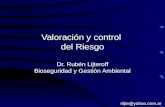 Valoración y control del Riesgo Dr. Rubén Lijteroff Bioseguridad y Gestión Ambiental rlijte@yahoo.com.ar.