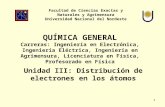 1 Unidad III: Distribución de electrones en los átomos Facultad de Ciencias Exactas y Naturales y Agrimensura Universidad Nacional del Nordeste QUÍMICA.