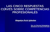 Magalys Ruiz Iglesias Dra. en Ciencias Pedagógicas Ministerio de Cultura de Cuba LAS CINCO RESPUESTAS CLAVES SOBRE COMPETENCIAS PROFESIONALES.