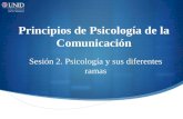 Principios de Psicología de la Comunicación Sesión 2. Psicología y sus diferentes ramas.