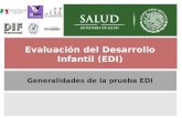 Generalidades Evaluación del Desarrollo Infantil (EDI) Generalidades de la prueba EDI.