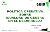 MABEL SAIZ POLÍTICA OPERATIVA SOBRE IGUALDAD DE GÉNERO EN EL DESARROLLO MABEL SAIZ 2011.