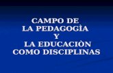 CAMPO DE LA PEDAGOGÌA Y LA EDUCACIÒN COMO DISCIPLINAS.