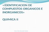 PRACTICA DE LABORATORIO «IDENTIFICACION DE COMPUESTOS ORGANICOS E INORGANICOS» QUIMICA II Profra. Elvia Hernandez Paredes.