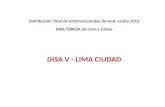 DISA V - LIMA CIUDAD Distribución Total de Antirretrovirales durante el año 2012 DISA/DIRESA de Lima y Callao.