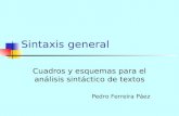 Sintaxis general Cuadros y esquemas para el anlisis sintctico de textos Pedro Ferreira Pez