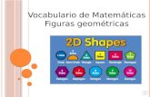 Vocabulario de Matemáticas Figuras geométricas figura bidimensional/ two dimensional figure Una figura que sólo tiene dos dimensiones (como ancho y alto)
