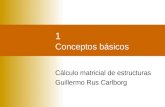 1 Conceptos básicos Cálculo matricial de estructuras Guillermo Rus Carlborg.