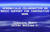 APRENDIZAJE COLABORATIVO EN BASIC SUPPORT FOR COOPERATIVE WORK Cristina Bravo Julián Bolívar V.