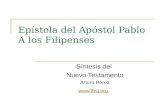 Epístola del Apóstol Pablo A los Filipenses Síntesis del Nuevo Testamento Arturo Pérez .