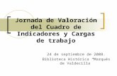 Jornada de Valoración del Cuadro de Indicadores y Cargas de trabajo 24 de septiembre de 2008. Biblioteca Histórica Marqués de Valdecilla.