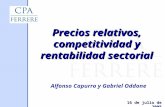 Precios relativos, competitividad y rentabilidad sectorial Alfonso Capurro y Gabriel Oddone 16 de julio de 2008.