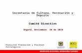 Secretaría de Cultura, Recreación y Deporte Comité Directivo Bogotá, Noviembre 30 de 2010 Dirección Planeación y Procesos Estratégicos.