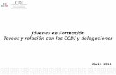 Jóvenes en Formación Tareas y relación con los CCDI y delegaciones Abril 2014.