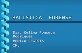 BALISTICA FORENSE Dra. Celina Fonseca Rodríguez MEDICO LEGISTA IML.