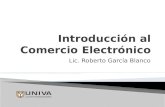 Lic. Roberto García Blanco. Introducción al comercio electrónico Oportunidades de negocios electrónicos Estudio de mercado Planeación estratégica del.