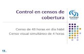 Control en censos de cobertura Censo de 48 horas en día hábil Censo visual simultáneo de 4 horas.