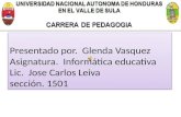 Presentado por. Glenda Vasquez Asignatura. Informática educativa Lic. Jose Carlos Leiva sección. 1501.