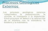 Procesos Geológicos Externos Los procesos geológicos externos comprenden la meteorización, la erosión, el transporte y la deposición. Estos procesos se.