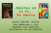 Adultos en la Fe… Fe adulta Curso 2mil10/ 2mil11 Año dedicado a los adultos con especial incidencia en la familia.