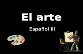 El arte Español III. El pintor pinta un cuadro con pintura. Está sentado en su taller.