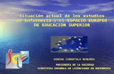 Situación actual de los estudios de Enfermería y el ESPACIO EUROPEO DE EDUCACION SUPERIOR CONCHA CARRATALA MUNUERA PRESIDENTA DE LA SOCIEDAD PRESIDENTA.