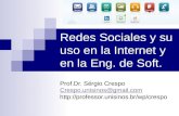 Redes sociales y su uso en la internet y en la Ing. de Soft.