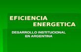 EFICIENCIA ENERGETICA DESARROLLO INSTITUCIONAL EN ARGENTINA.