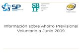 Información sobre Ahorro Previsional Voluntario a Junio 2009.