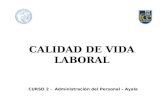 CALIDAD DE VIDA LABORAL CURSO 2 - Administración del Personal – Ayala.