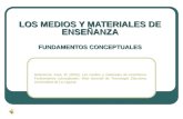 LOS MEDIOS Y MATERIALES DE ENSEÑANZA FUNDAMENTOS CONCEPTUALES Referencia: Area, M. (2002). Los medios y materiales de enseñanza. Fundamentos conceptuales.