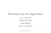 Eficiencia de los algoritmos1 Curso 2004/2005 Daniel García José Moya José A. Gallud.