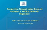 Perspectiva General sobre Trata de Personas y Tráfico Ilícito de Migrantes Taller sobre la Convención de Palermo Panamá, 1 de diciembre de 2004.