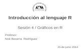 Introducción al lenguaje R Sesión 4 / Gráficos en R Profesor: Noé Becerra Rodríguez 25 de junio 2014.