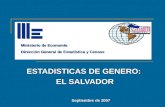ESTADISTICAS DE GENERO: EL SALVADOR EL SALVADOR Ministerio de Economía Dirección General de Estadística y Censos Septiembre de 2007.