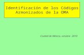 Identificación de los Códigos Armonizados de la OMA Ciudad de México, octubre 2010.