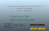 Proceso de Socialización Preparado por: Prof. Diana I. Reverón Lebrón Catedrática Auxiliar de Justicia Criminal abril de 2007 SALIRCOMENZAR Universidad.