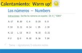 Los números -- Numbers Instrucciones: Escribe los números en español. EX: 0  “CERO” A. 17B. 20C. 6D. 23E. 8 F. 10G. 11H. 14I. 25J. 19 K. 12L. 13M. 3N.