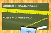 Unidad I: RACIONALES Clase n° 2: mcm y MCD Prof.: Estela Muñoz Vilches.