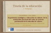 Teoría de la educación Teoría de la educación. TOURIÑÁN, J. M. (2005) Experiencia axiológica y educación en valores. De la estimación personal del valor.