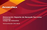 1 Elaboración Reporte de Recaudo Servicios Conexos Código del Instructivo Fecha de Revisión: 2011-08-29.