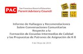 Informe de Hallazgos y Recomendaciones Sobre Conversaciones Comunitarias Respecto a la Formación de Escuelas Intermedias de Calidad y las Propuestas de.