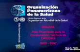 BOLIVIA País Prioritario para la Cooperación Técnica de OPS/OMS 2003 - 2007 Dr. J. A. Pagés PWR OPS Bolivia.